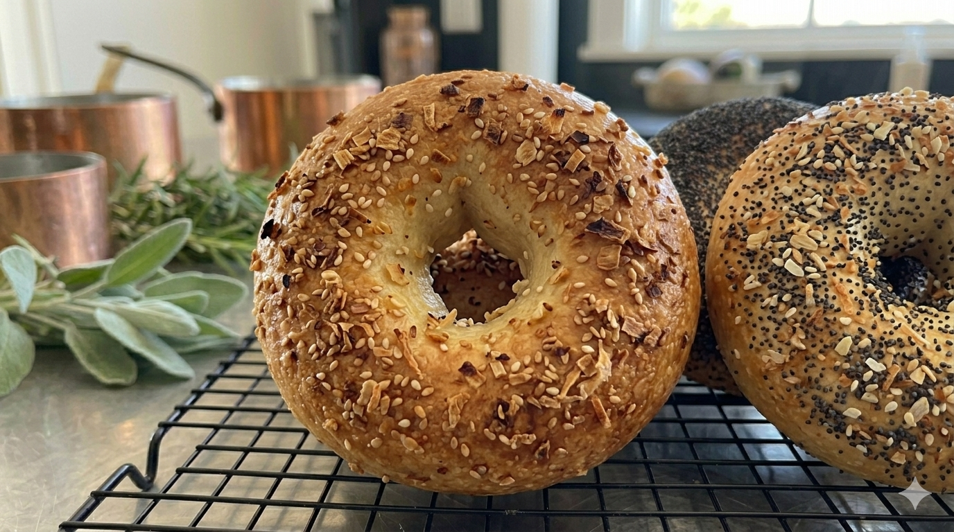 Onion sourdough bagel